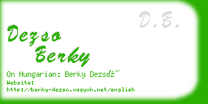 dezso berky business card